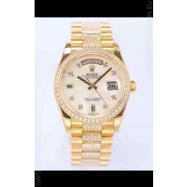 Rolex Day Date Presidential 18K Yellow Gold Watch 36MM - White Pearl Dial 1:1 Mirror Quality Watch