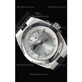 Vacheron Constantin Overseas MoonPhase Stainless Steel Swiss Watch in Black Strap