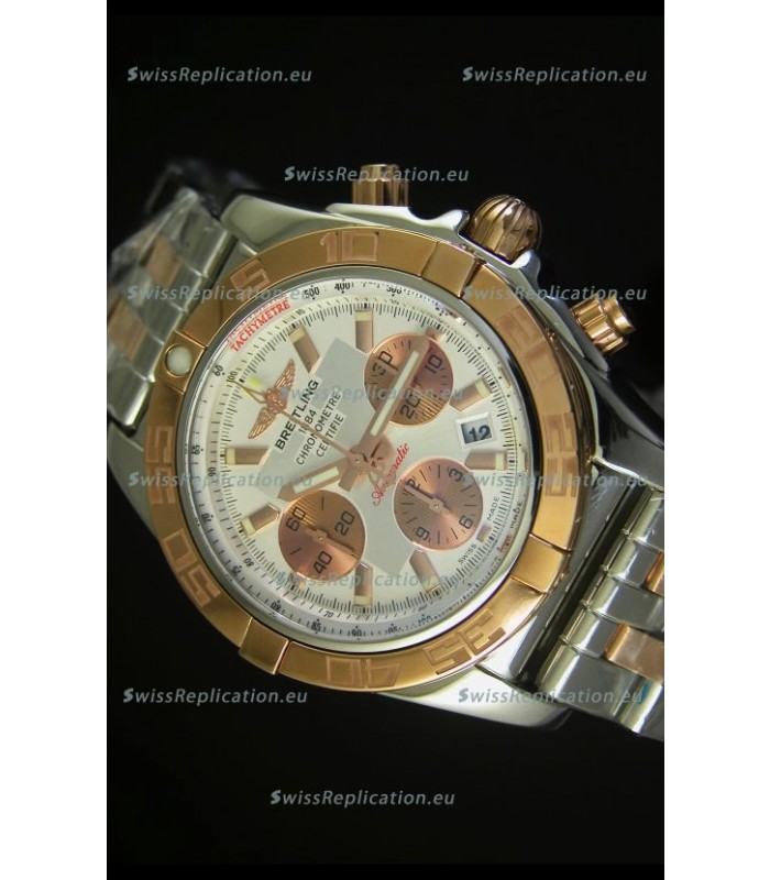 Breitling Chronomat Evolution Swiss Replica Watch in Pink Gold