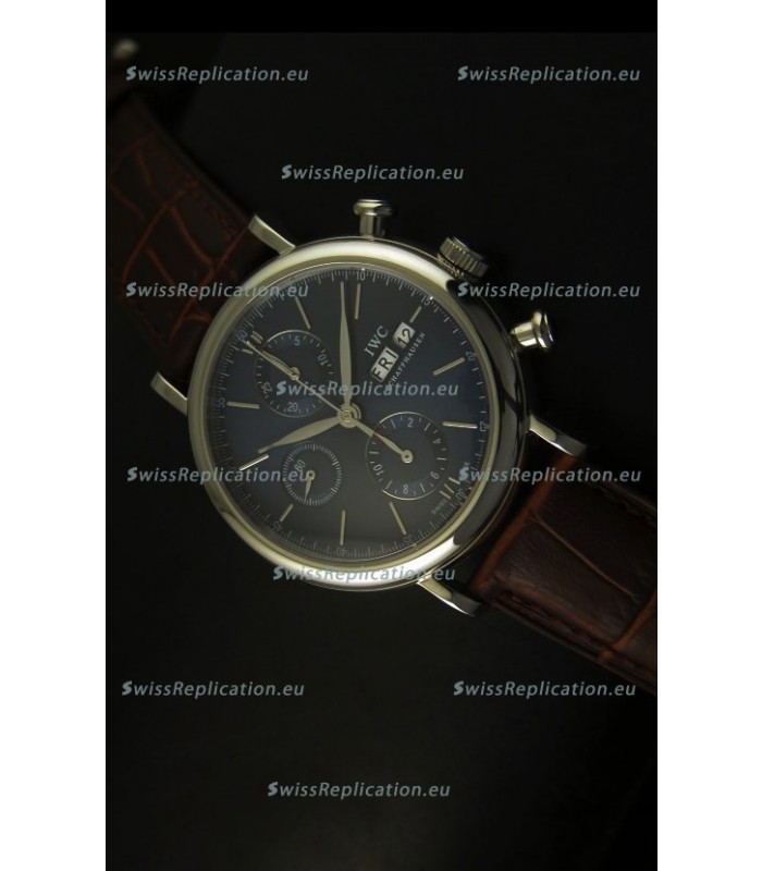 IWC Portofino Chronograph Swiss Watch in Steel Case Grey Dial