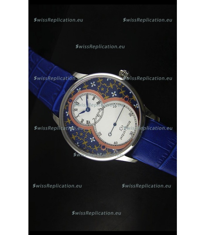 Jaquet Droz Grande Seconde Watch in Blue Grand Feu paillonné-enameled Dial