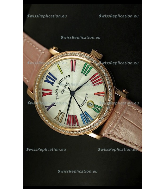 Franck Muller Master of Complications Liberty Japanese Watch in Pink Strap