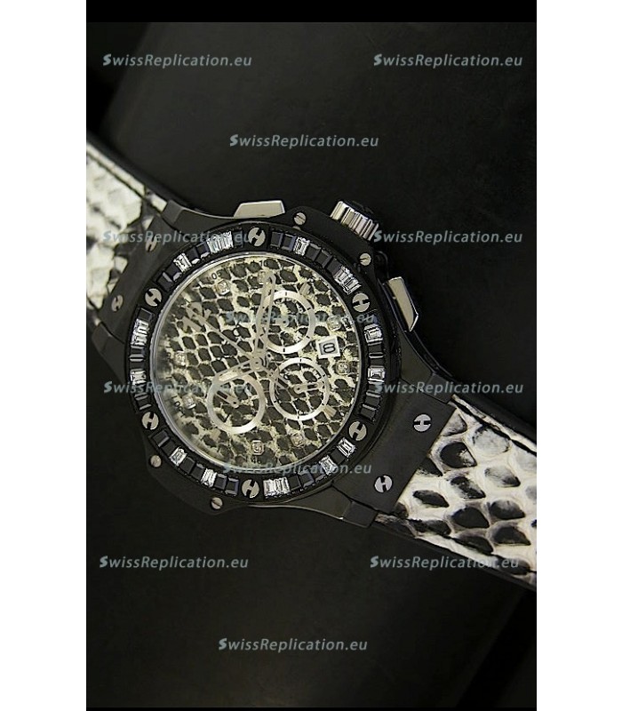 Hublot Big Bang White Zebra Bang Edition in Black PVD Case 34MM Watch