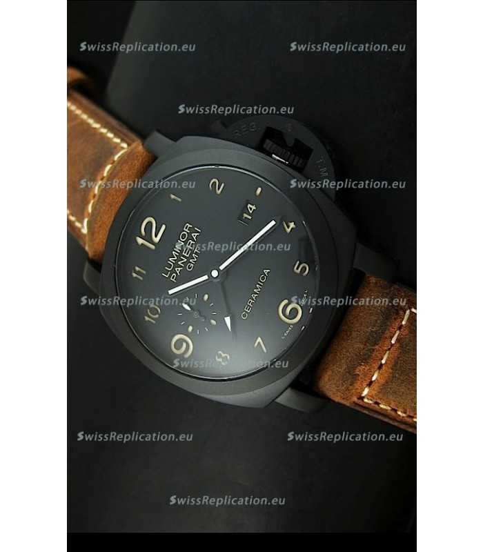 Panerai Luminor PAM441 GMT 1950 3 Days Power Reserve Swiss Watch in Ceramic Case