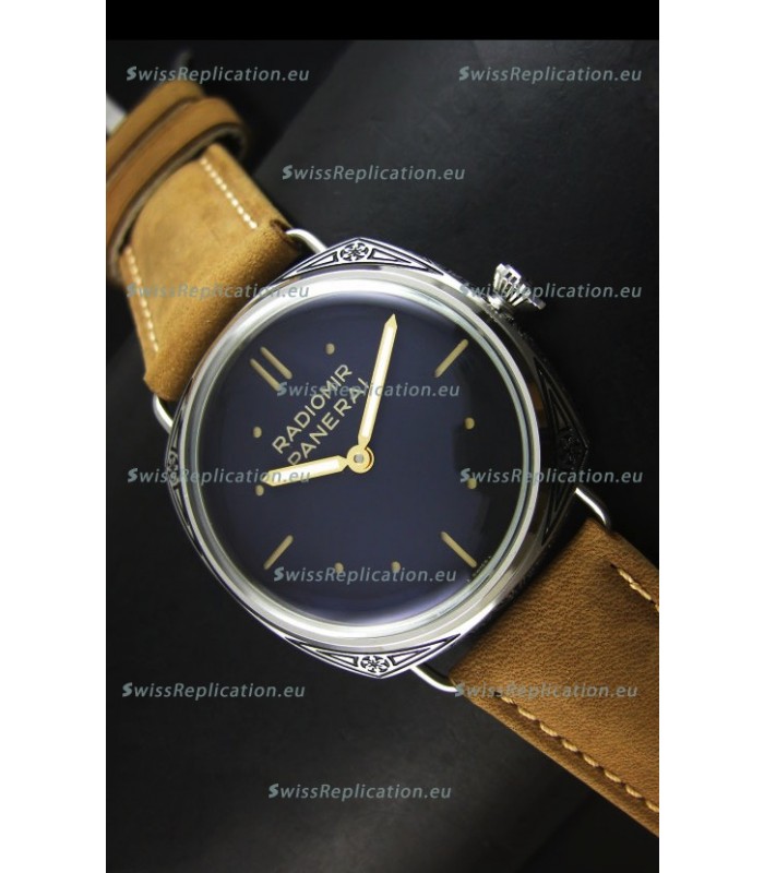 Panerai Radiomir PAM425 Floral engraved Case in Stainless Steel Case