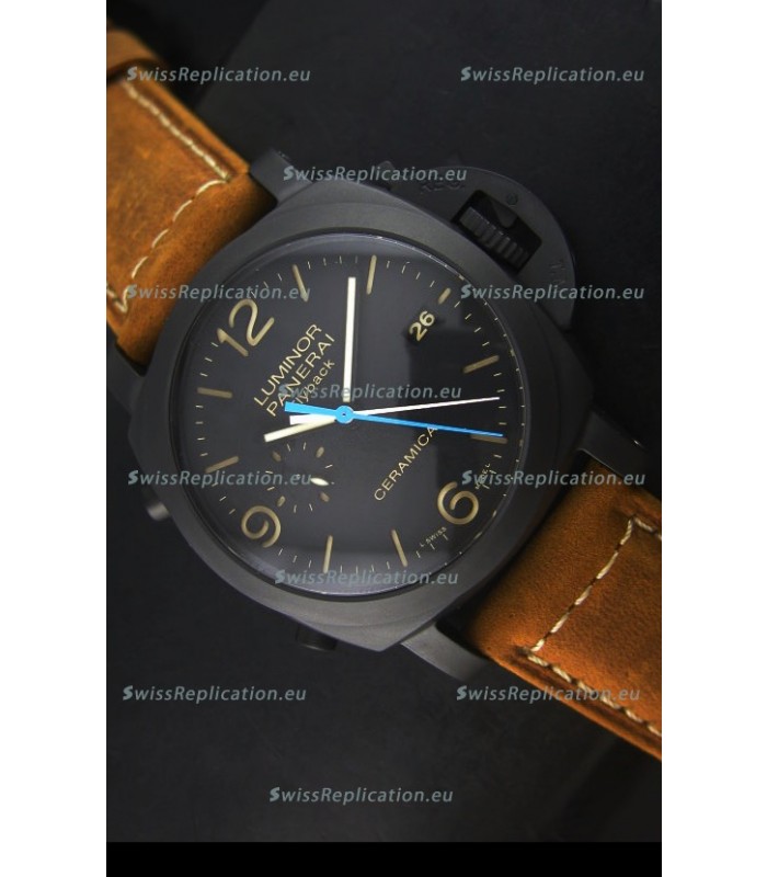 Panerai Luminor PAM00580 1950 3 Days Chrono Flyback Ceramica Watch P.9100 Movement