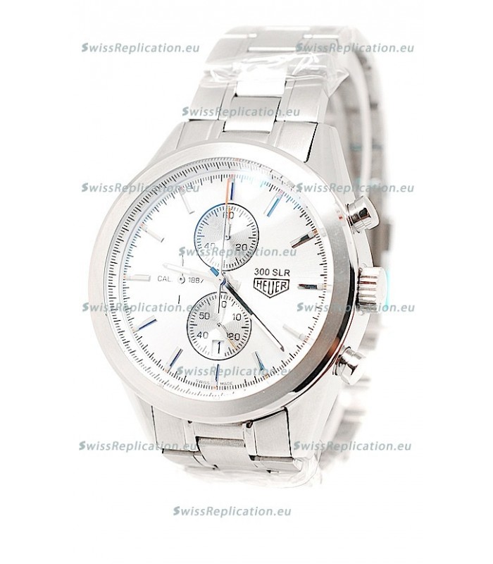 Tag Heuer Carrera Cal. 1887 Chronograph Japanese Watch in White Dial