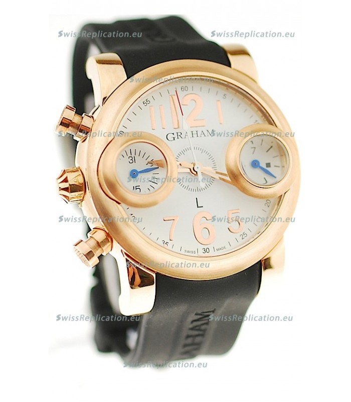 Graham Swordfish Japanese Replica Gold Watch in White Dial