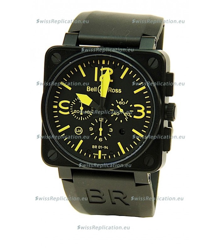 Bell and Ross BR01-94 Edition Swiss Replica Automatic Watch in Yellow Markers