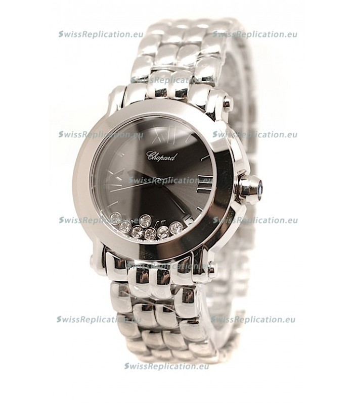 Chopard Happy Sport Swiss Ladies Steel Watch in Black Dial