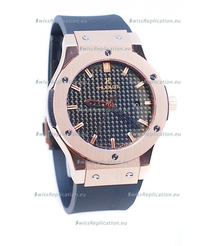 Hublot Classic Fusion Rose Gold Carbon Dial Watch