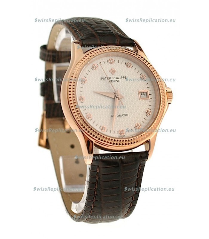 Patek Philippe Geneve Replica Pink Gold Watch 