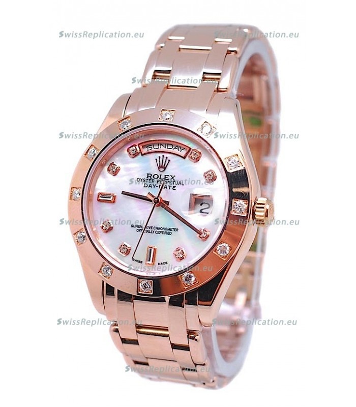 Rolex Day Date White Mother of Pearl Swiss Replica Watch