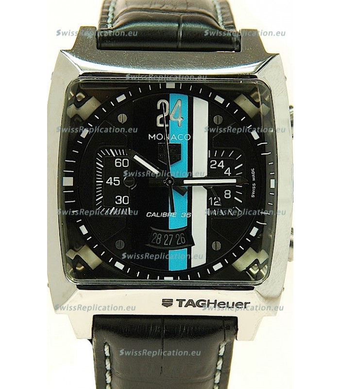 Tag Heuer Monaco Swiss Structure Japanese Replica Watch in Black Dial