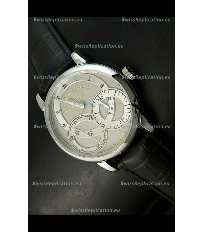 A.Lange & Sohne Dual Sub Dials Japanese Watch Black Strap