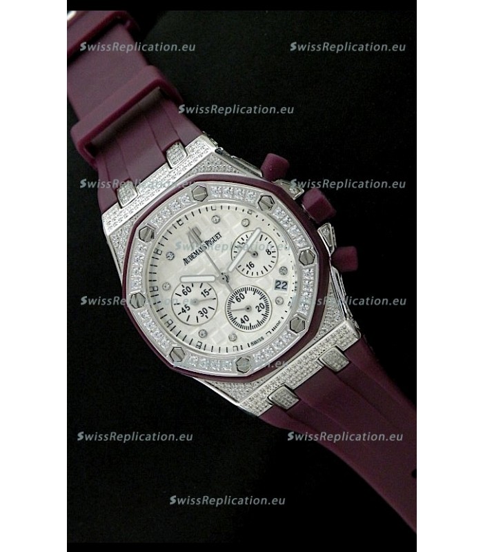 Audemars Piguet Royal Oak Ladies Alinghi Limited Edition Japanese Watch in Diamond Bezel