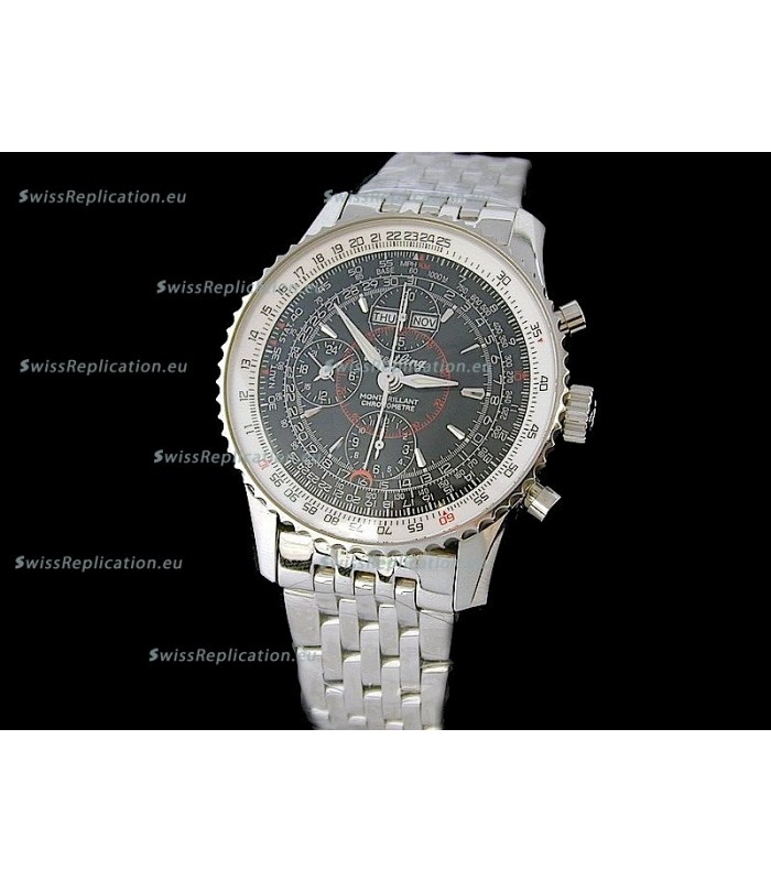 Breitling Navitimer World Swiss Replica Watch in Black Dial