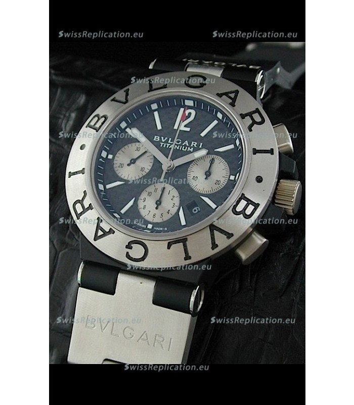 Bvlgari Fabrique en Suisse Swiss Replica Titanium Watch in Black Dial