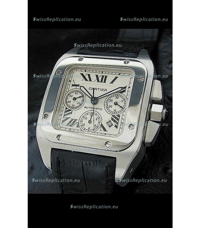 Cartier Santos Swiss Replica Watch in White Dial