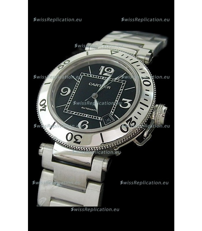 Cartier Pasha de Swiss Replica Watch in Black Dial