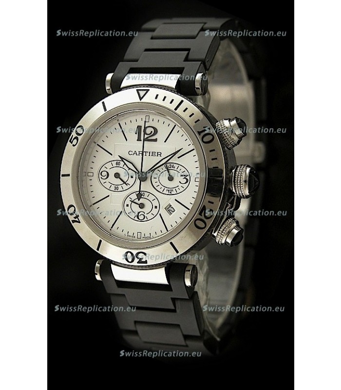 Cartier Pasha de Japanese Replica Watch in White Strap