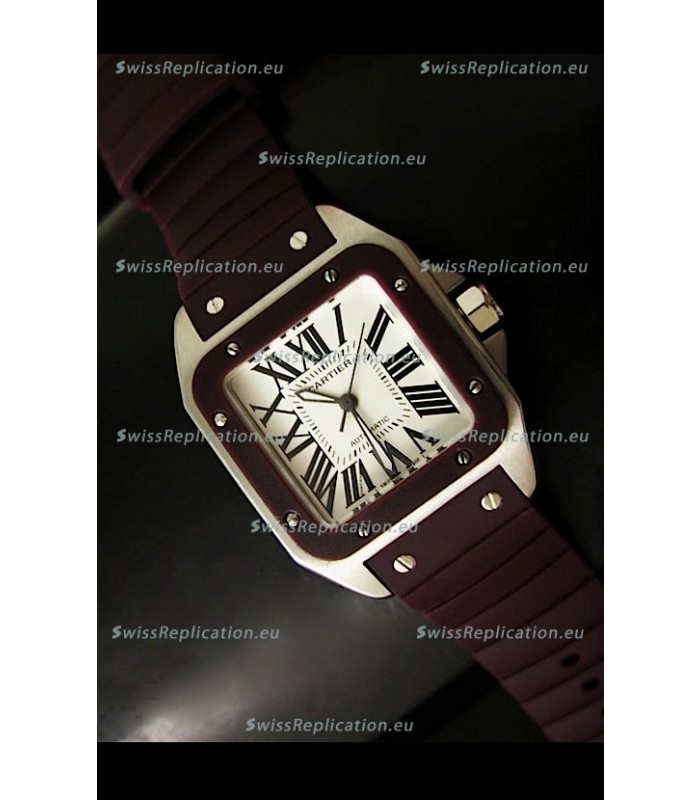Cartier Santos 100 Swiss Automatic Replica Watch in Brown