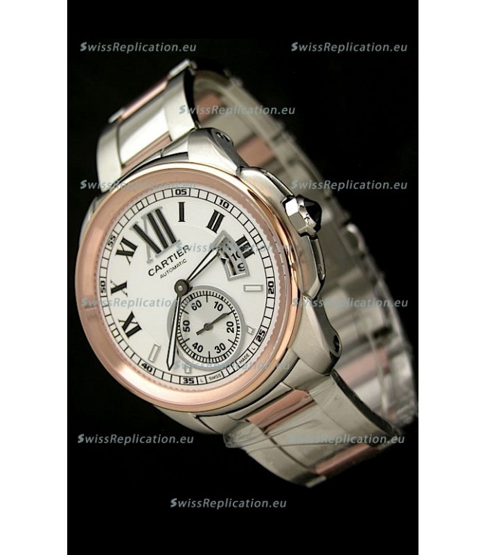 Calibre De Cartier Japanese Automatic Replica Watch in Two Tone