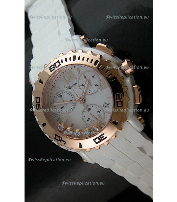 Chopard Happy Sport Swiss Replica Watch in White Strap