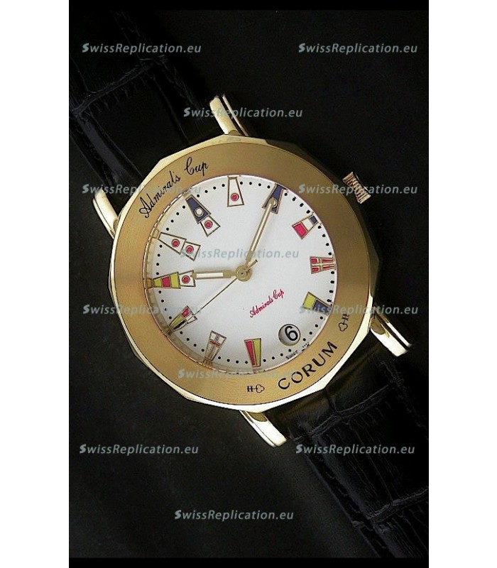 Corum Admiral's Cup Japanese Replica Watch in White Dial