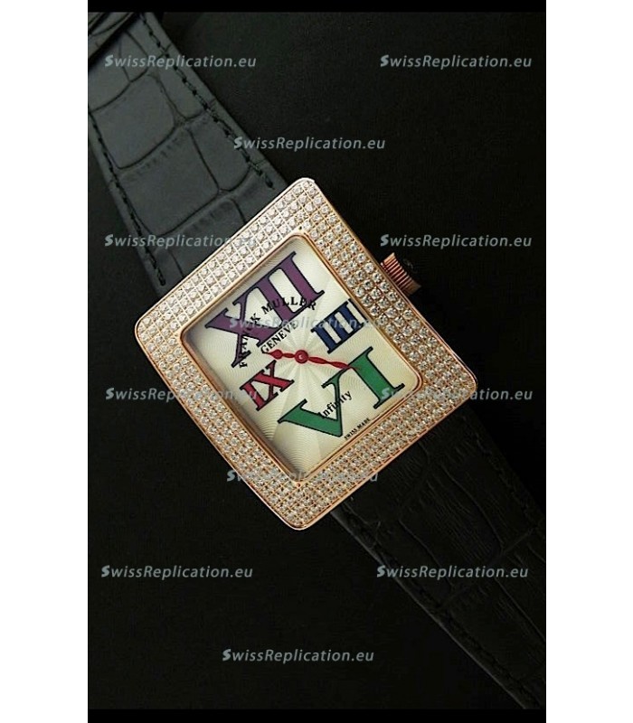 Franck Muller Geneve Infinity Japanese Gold Watch in Multi Color Roman Markers
