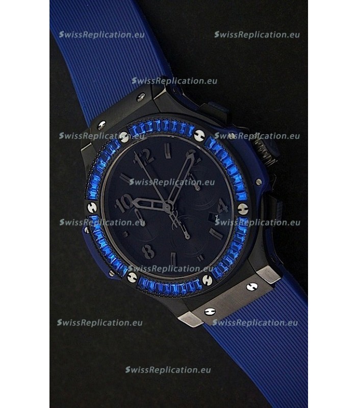 Hublot Big Bang Limited Edition All Black in Blue Dial
