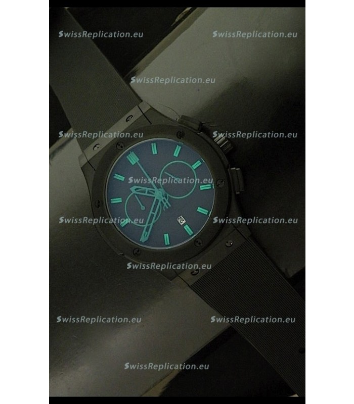 Hublot Big Bang Classic Fusion Chrono Japanese Watch with Green Markers Ceramic Case