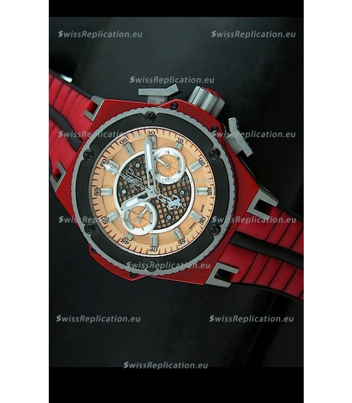 Hublot King Power Ferrari Edition Swiss Replica Watch - Red Strap