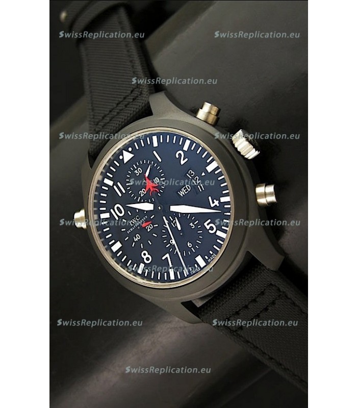 IWC Pilot Top Gun Chronograph Swiss Replica Watchin Dark Blue Dial