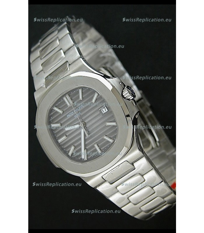 Patek Phillipe Nautilis Swiss Replica Watch in Grey Textured Dial