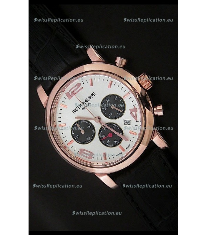 Patek Philippe Perpetual Calender Japanese Steel Watch in Rose Gold