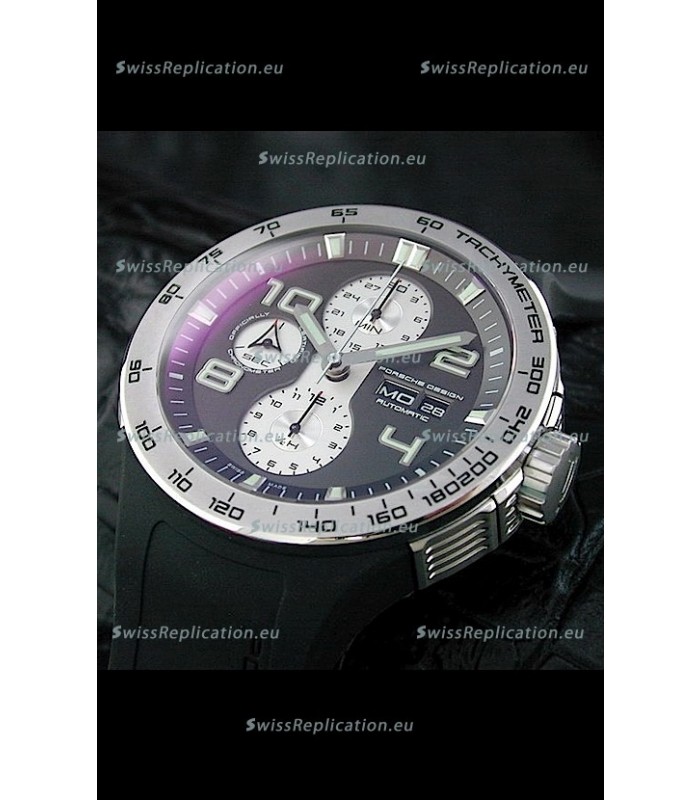 Porsche Design Flat Six P'6340 Swiss Chronograph Watch in Black Dial