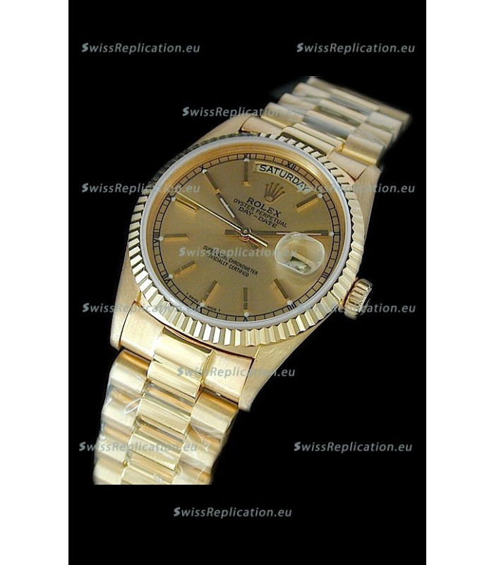 Rolex Replica Day Date Swiss Mens Gold Watch