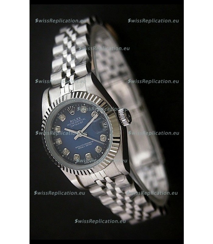 Rolex Datejust Oyster Perpetual Superlative ChronoMeter Swiss Watch in Blue Dial