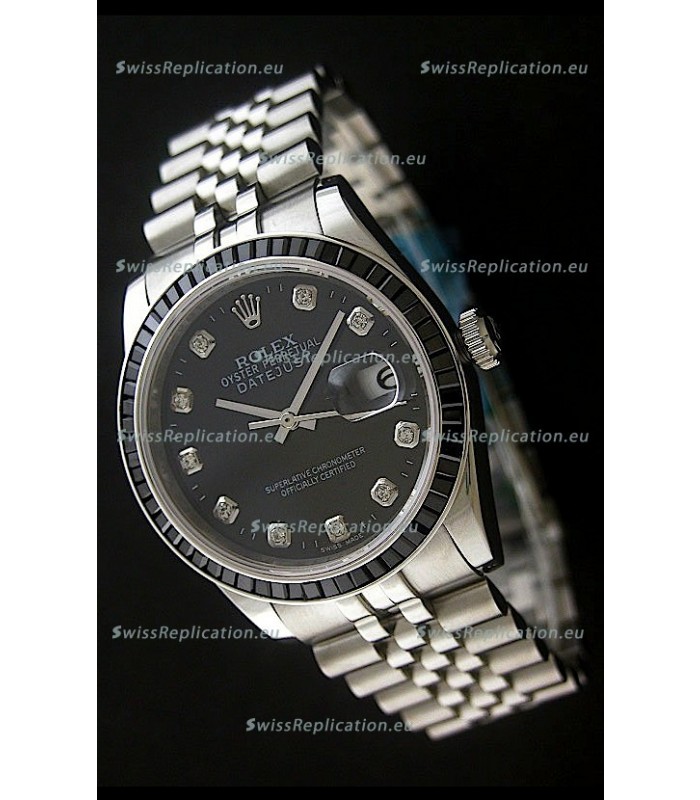 Rolex Datejust Japanese Replica Automatic Watch in Black Dial