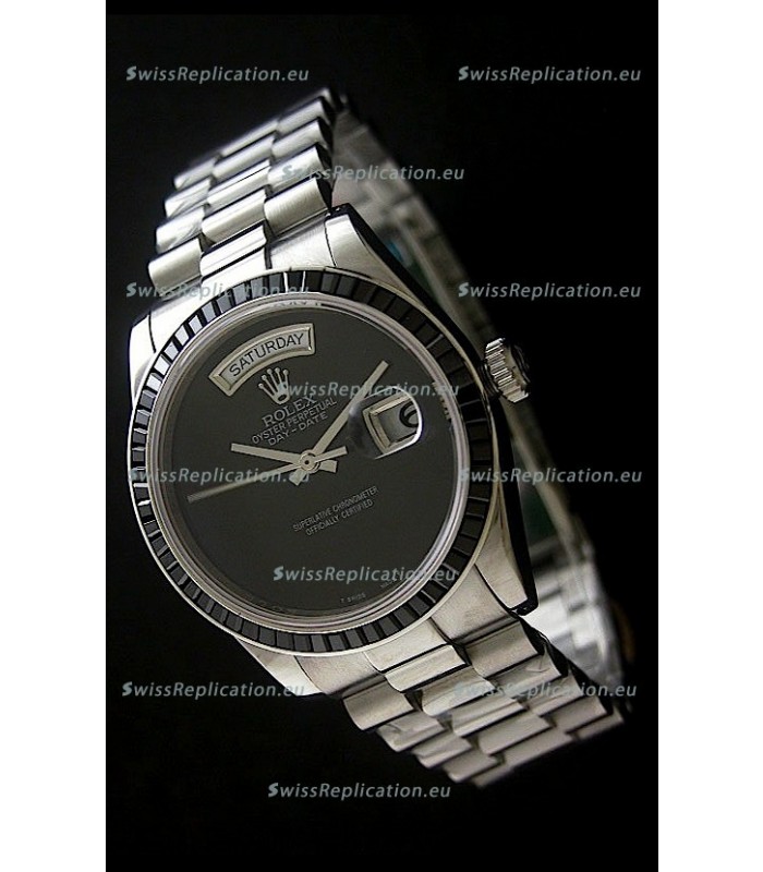 Rolex Day Date 2008 Swiss Replica Watch in Full Black Dial