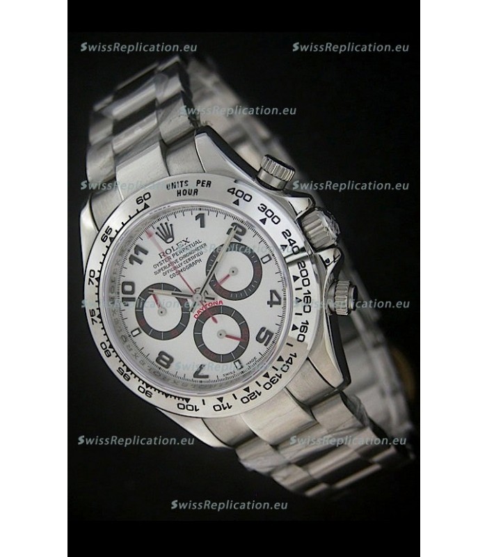 Rolex Daytona Japanese Replica Steel Watch in White Dial