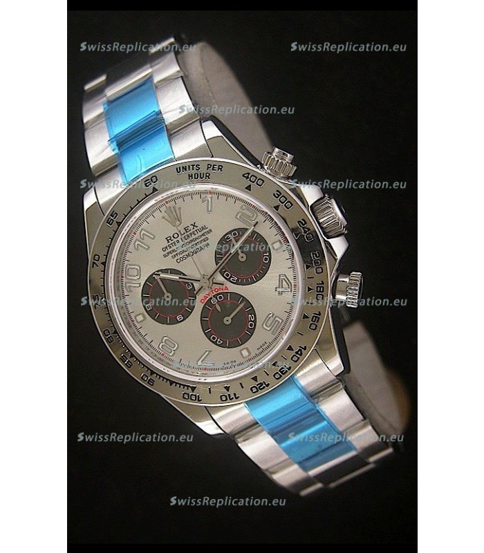 Rolex Daytona Cosmograph Swiss Replica Stainless Steel Watch in White Dial