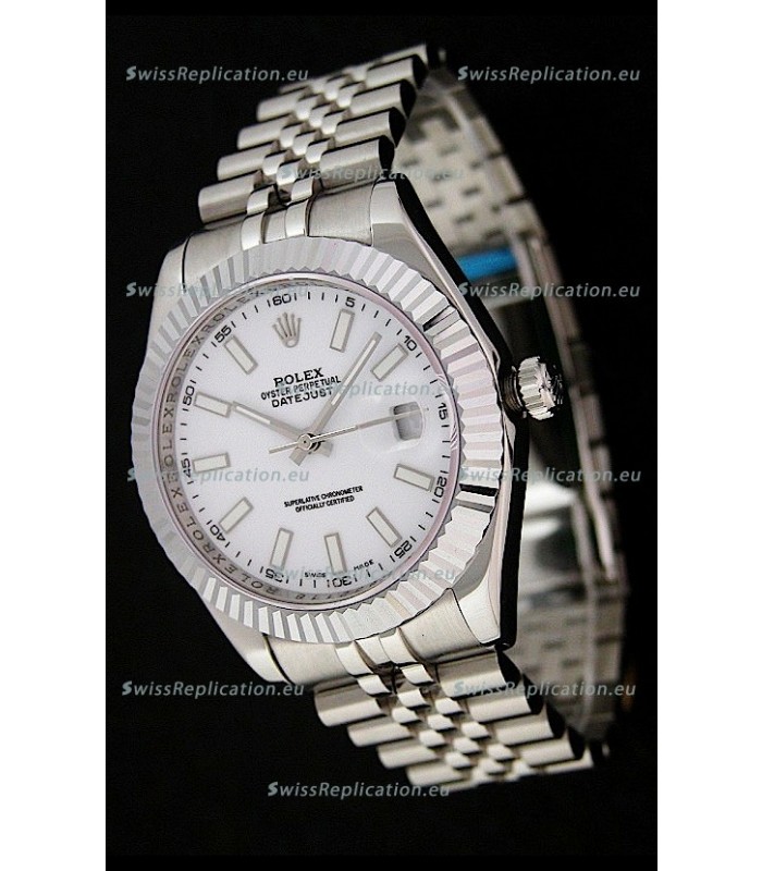 Rolex DateJust Swiss Replica Watch in White Dial