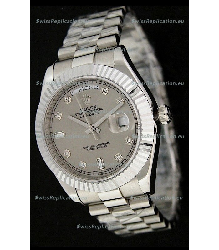Rolex Oyster Perpetual Day Date Japanese Replica Watch in Grey Dial