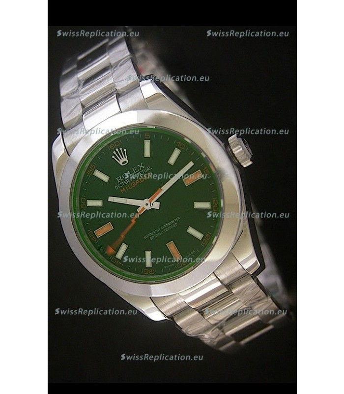 Rolex Oyster Perpetual Milgauss Swiss Replica Watch in Black Dial
