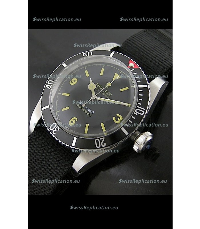 Rolex Submariner Swiss Replica Watch in Domed Crystal and Nylon Strap