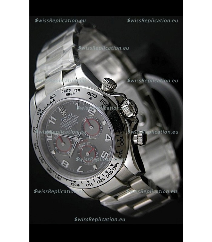 Rolex Daytona Cosmograph Swiss Replica Steel Watch in Grey Dial