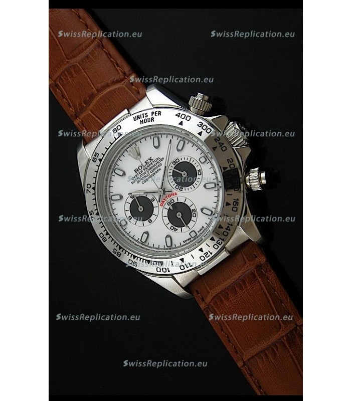 Rolex Daytona Japanese Replica Steel Watch in Black Subdials
