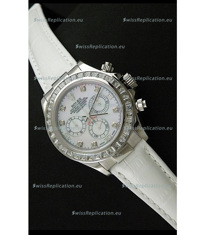 Rolex Oyster Perpetual Cosmograph Daytona Swiss Replica Watch in White Strap